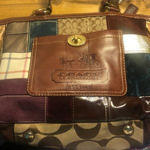 Patchwork coach handbag